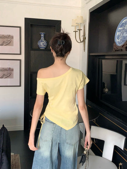 Saint lau 25ss off-shoulder shirt
