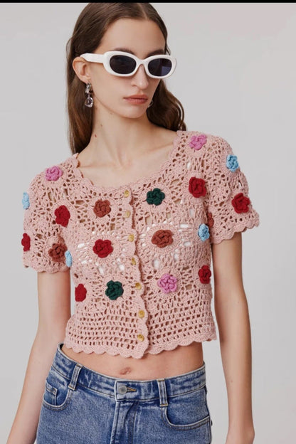 25SS knit crop cardigan