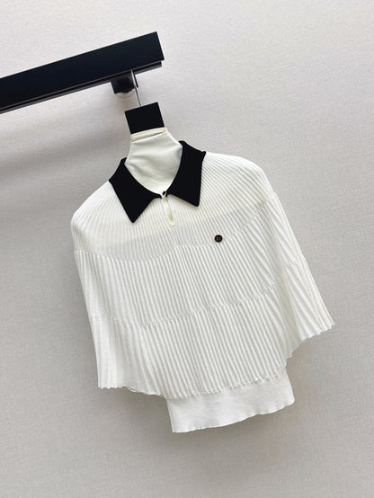 Miu 25ss knit cape shirt