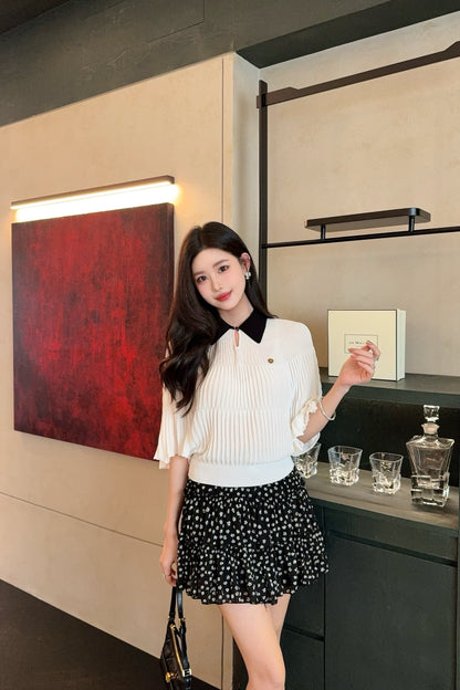Miu 25ss knit cape shirt