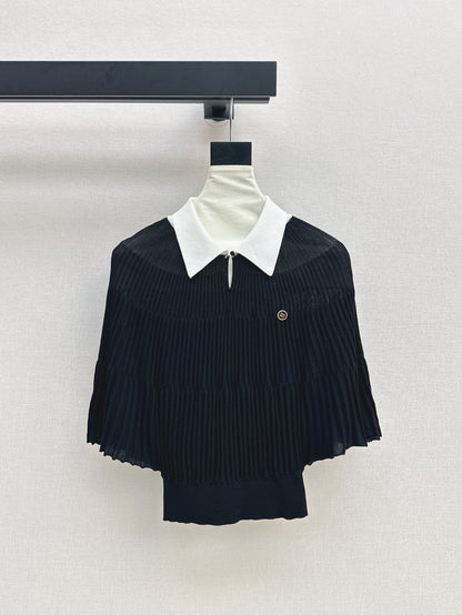 Miu 25ss knit cape shirt