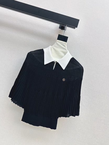 Miu 25ss knit cape shirt
