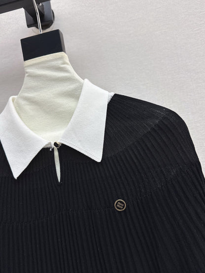Miu 25ss knit cape shirt