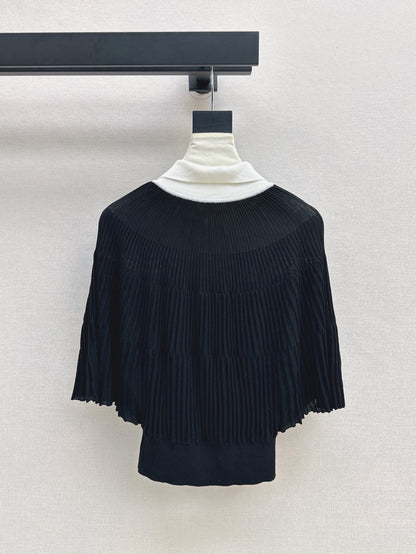 Miu 25ss knit cape shirt