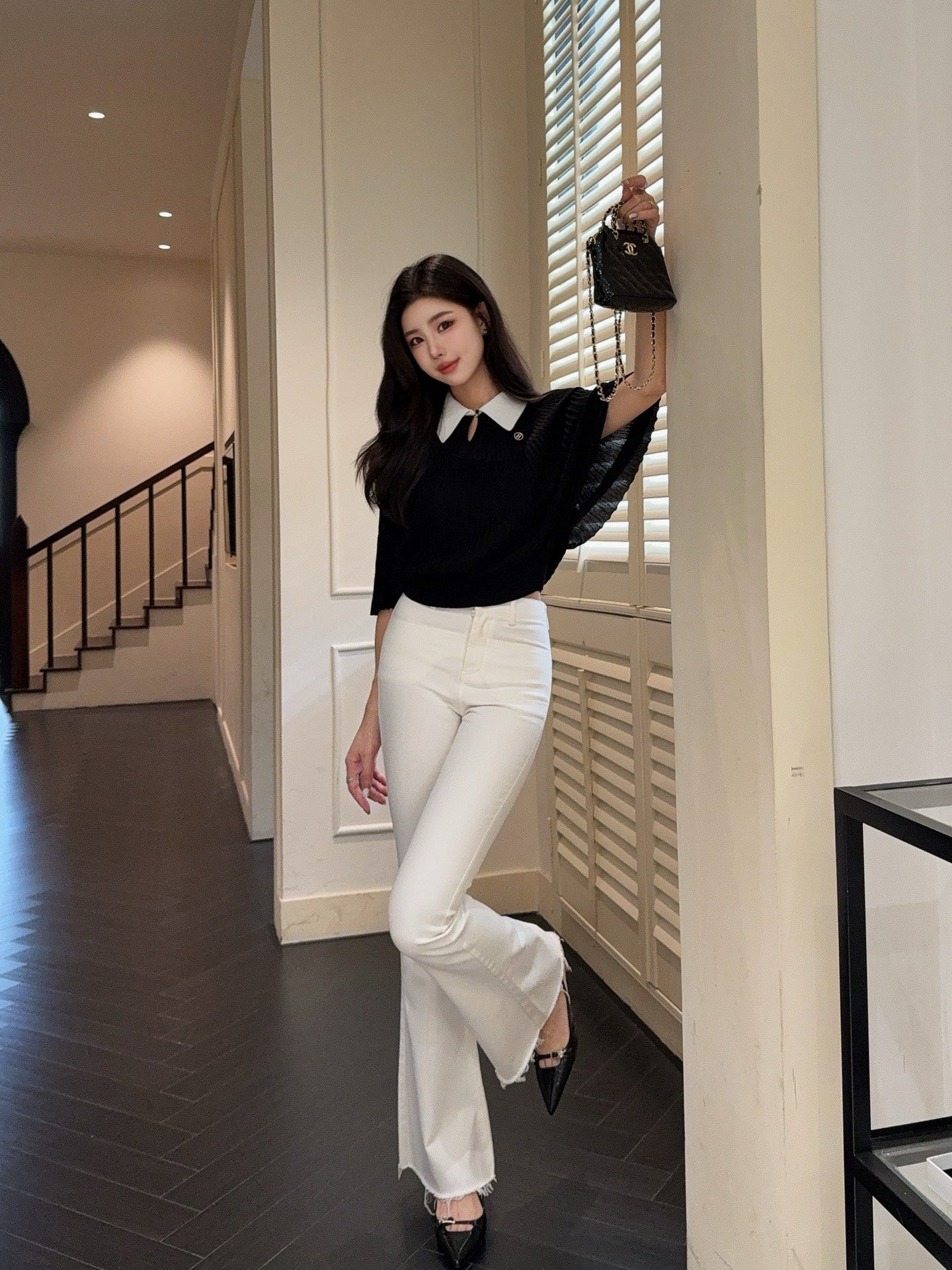 Miu 25ss knit cape shirt