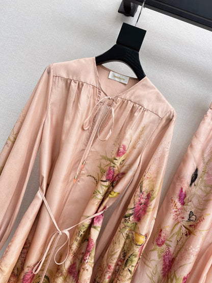 Zimm 25ss silk shirt dress