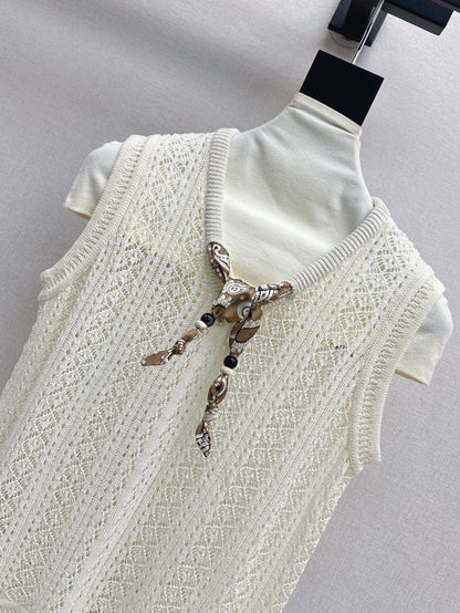 Miu 25ss scarf knit vest