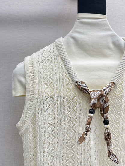Miu 25ss scarf knit vest