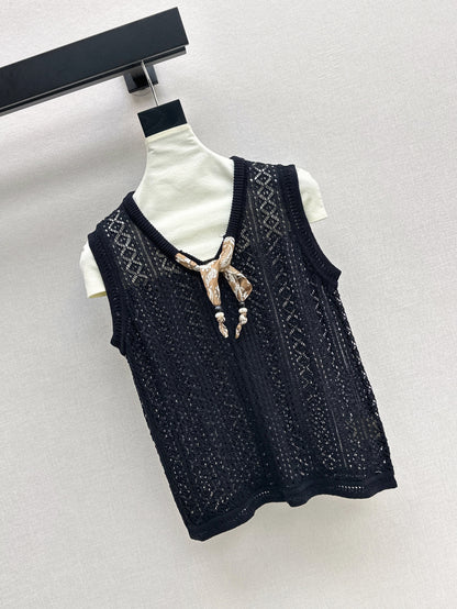 Miu 25ss scarf knit vest