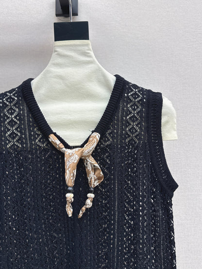 Miu 25ss scarf knit vest