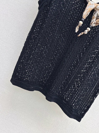 Miu 25ss scarf knit vest