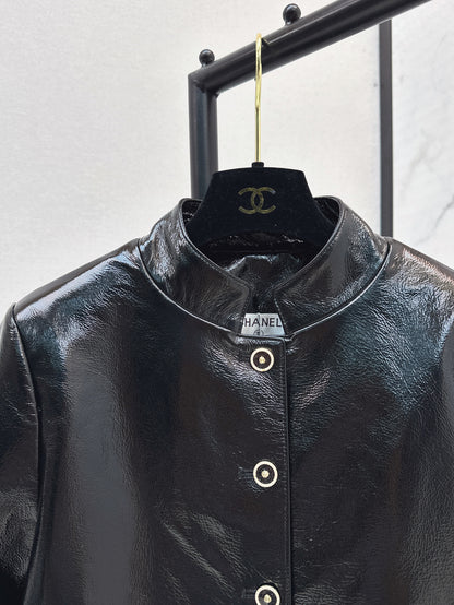 Chan 25fw leather jacket