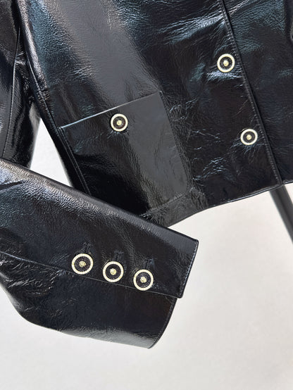 Chan 25fw leather jacket