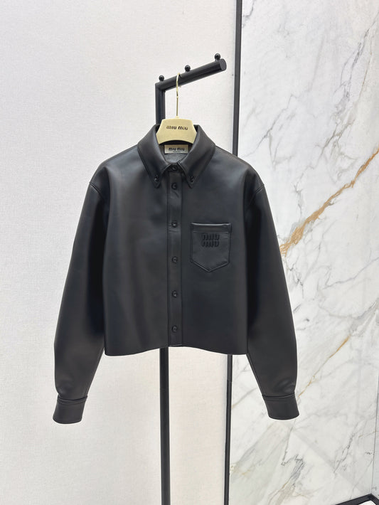 Miu 25fw leather jacket