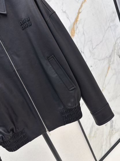 Miu 25fw leather jacket