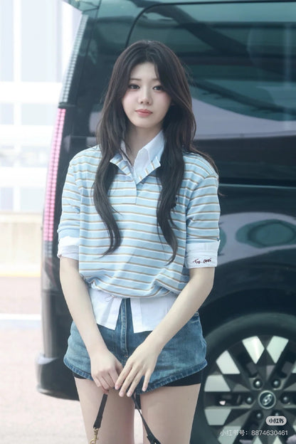 Pra 25fw striped polo