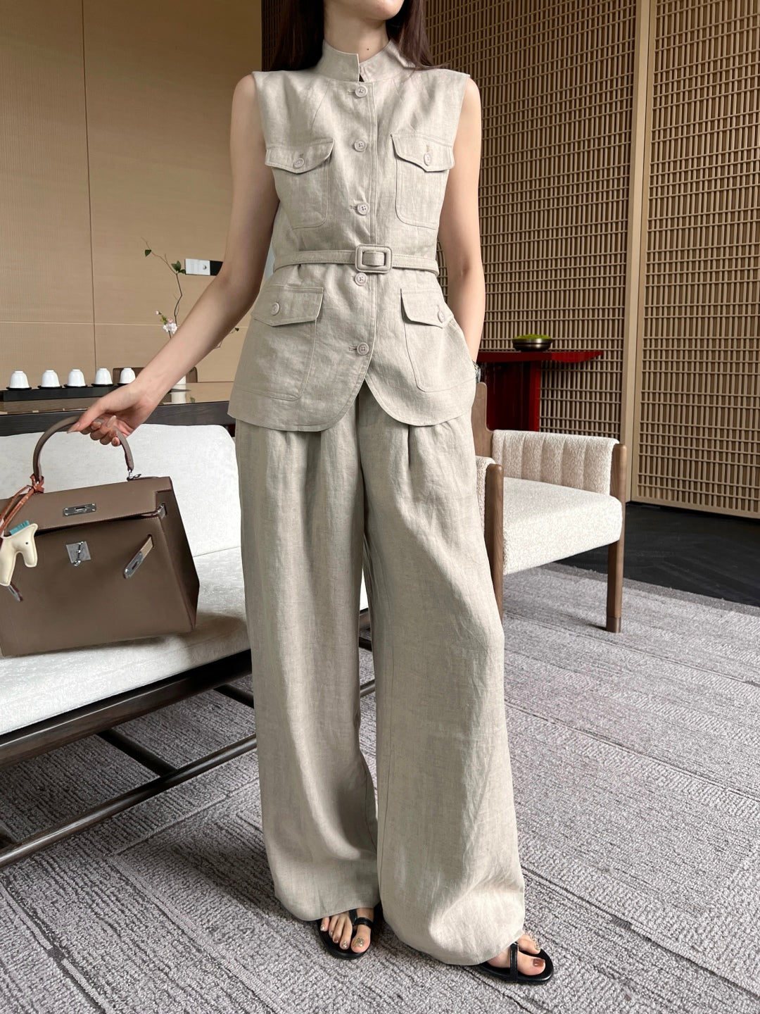 Loro 25ss Linen vest