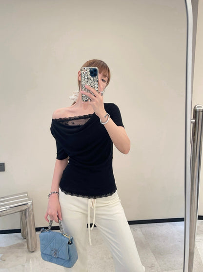 Saint lau 25ss lace shirt