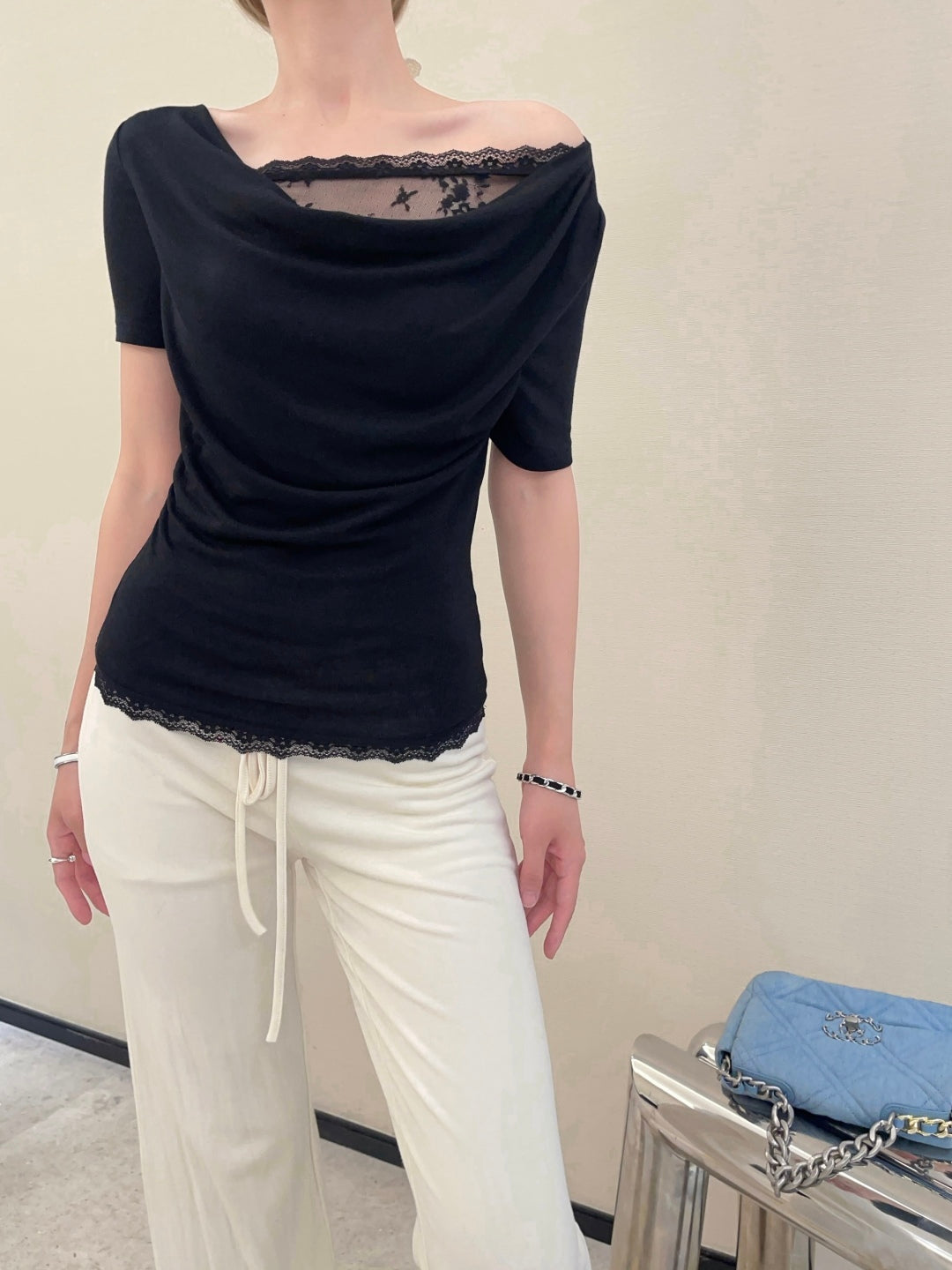 Saint lau 25ss lace shirt