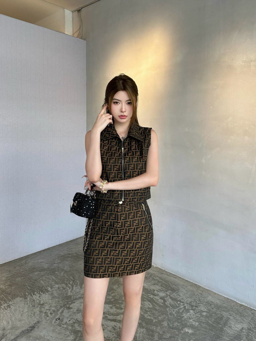 Fend 25ss jacquard vest