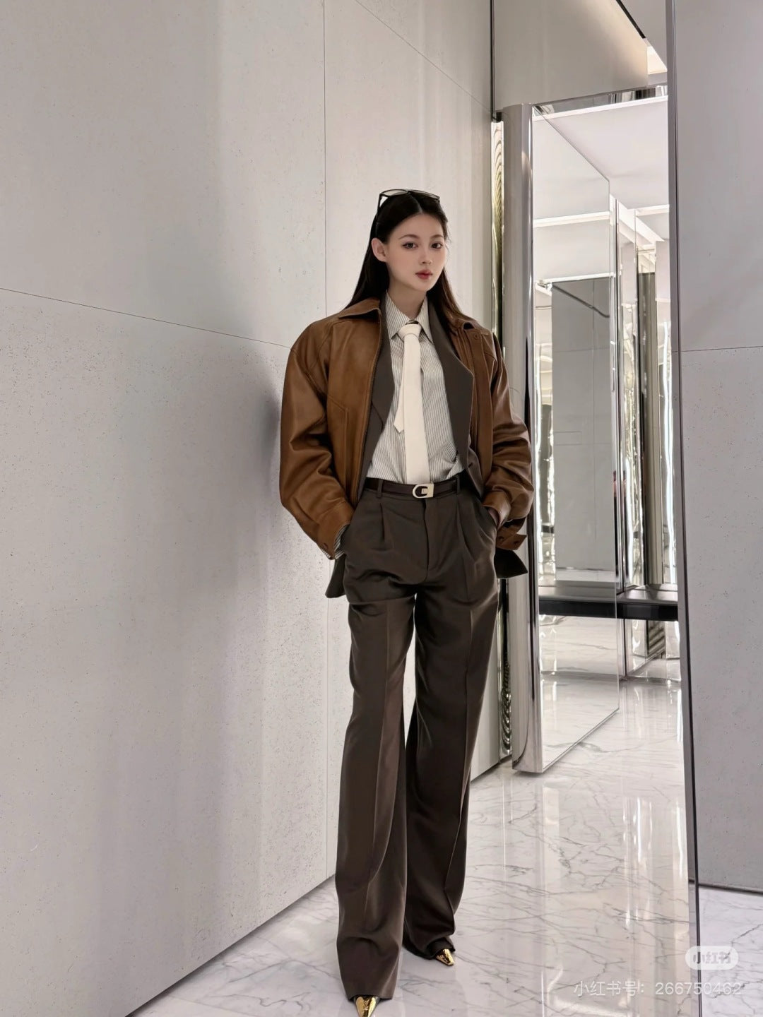 Saint lau 25fw leather jacket