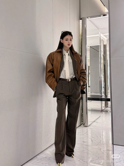 Saint lau 25fw leather jacket