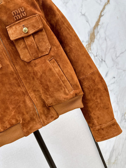 Miu 25fw suede jacket