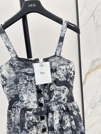 CD 25ss printed slip dress