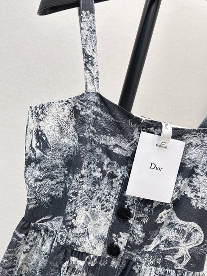 CD 25ss printed slip dress