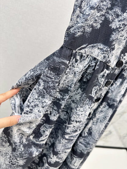 CD 25ss printed slip dress
