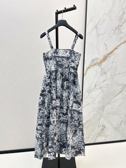 CD 25ss printed slip dress