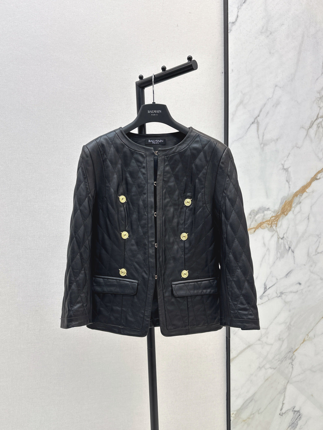 Bal 25fw leather jacket