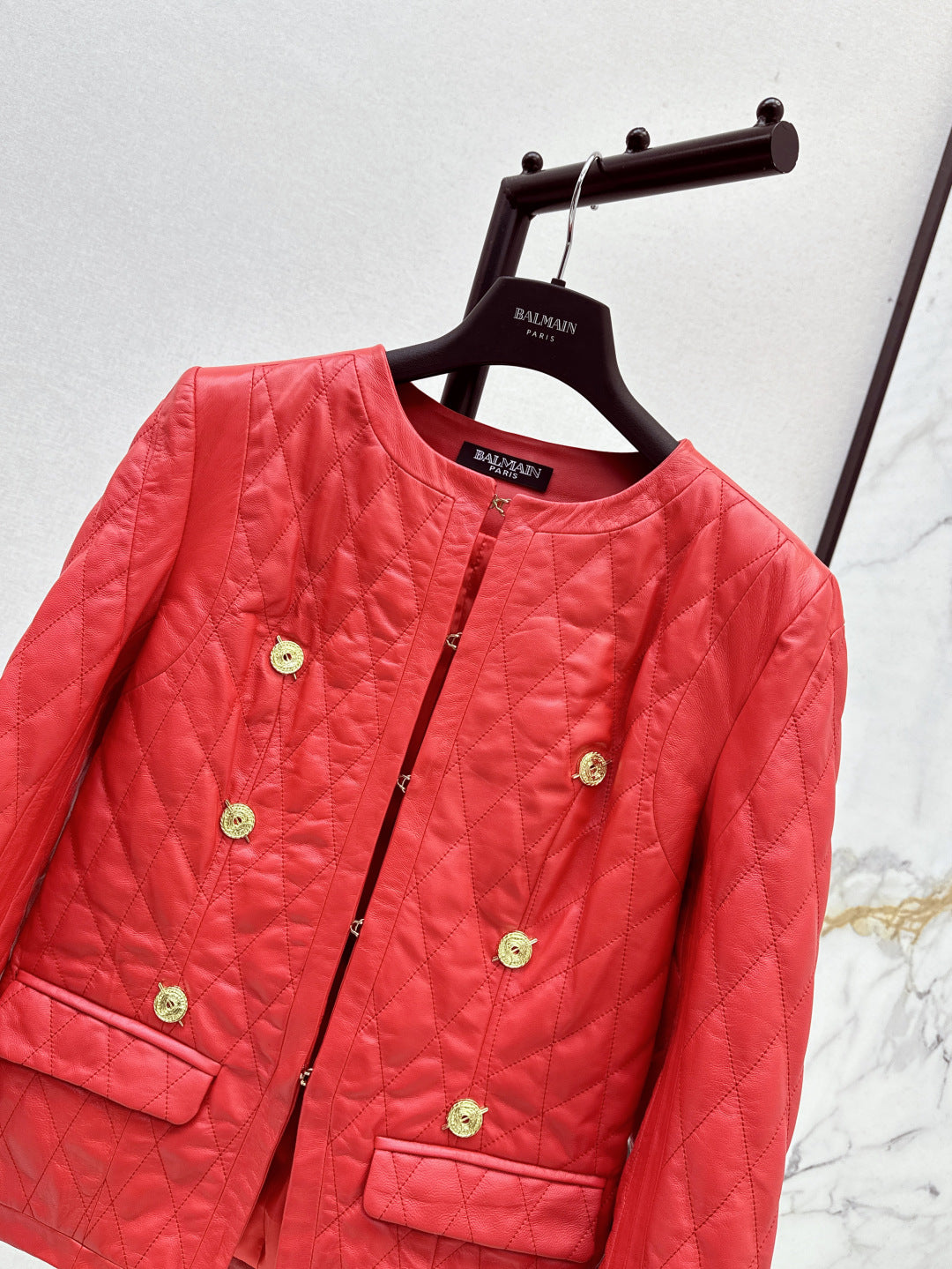 Bal 25fw leather jacket
