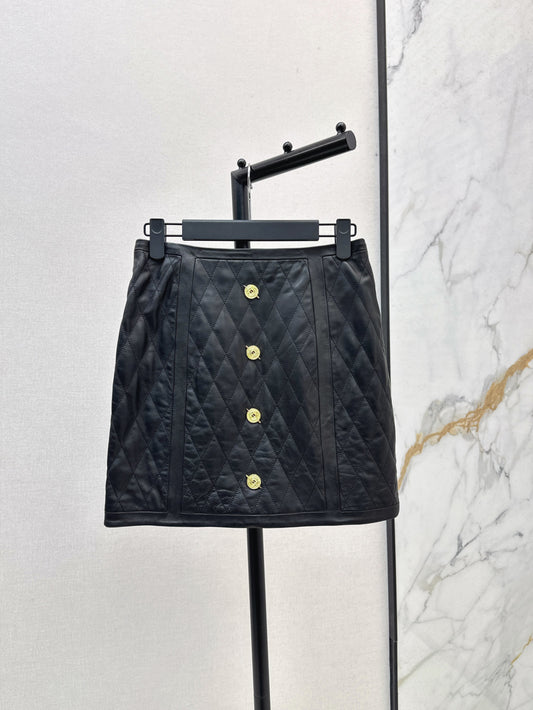 Bal 25fw leather skirt