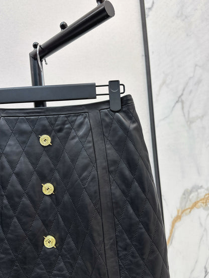 Bal 25fw leather skirt