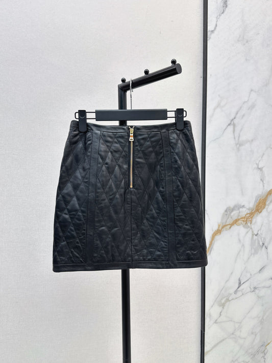 Bal 25fw leather skirt