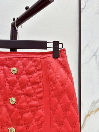Bal 25fw leather skirt