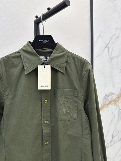 Saint lau 25fw embroidered shirt
