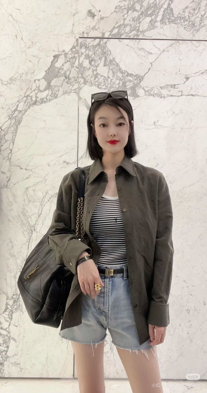Saint lau 25fw embroidered shirt
