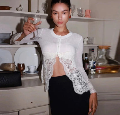 Es 25fw lace cardigan