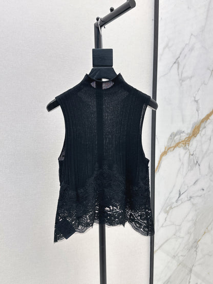 Es 25fw lace knit vest