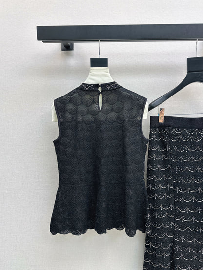 Chan 25ss beaded suit