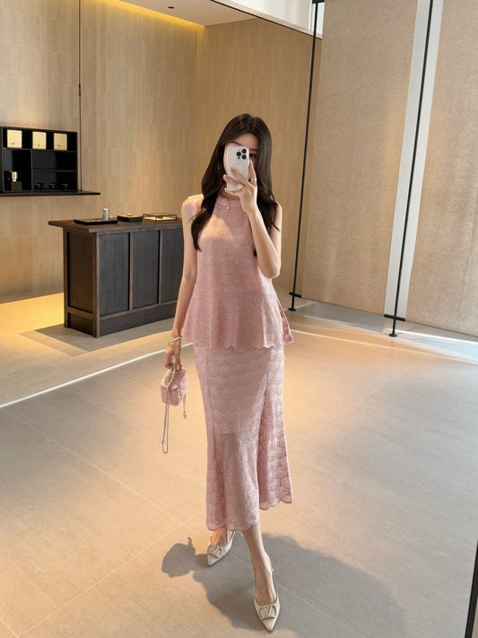 Chan 25ss beaded suit