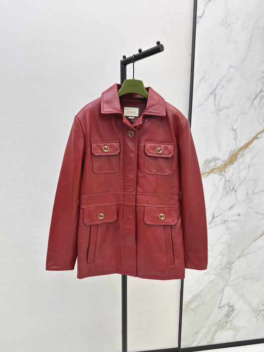 Guc 25fw leather jacket