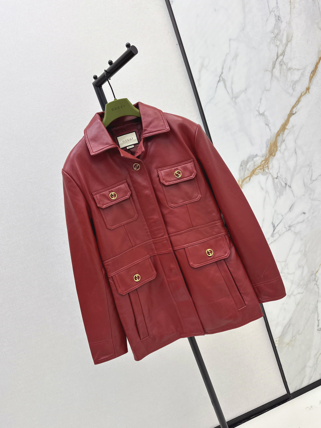 Guc 25fw leather jacket