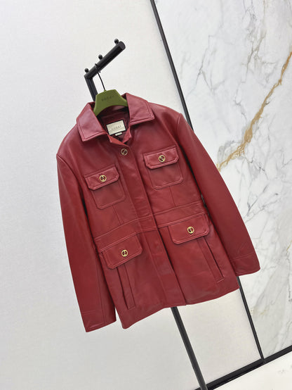 Guc 25fw leather jacket