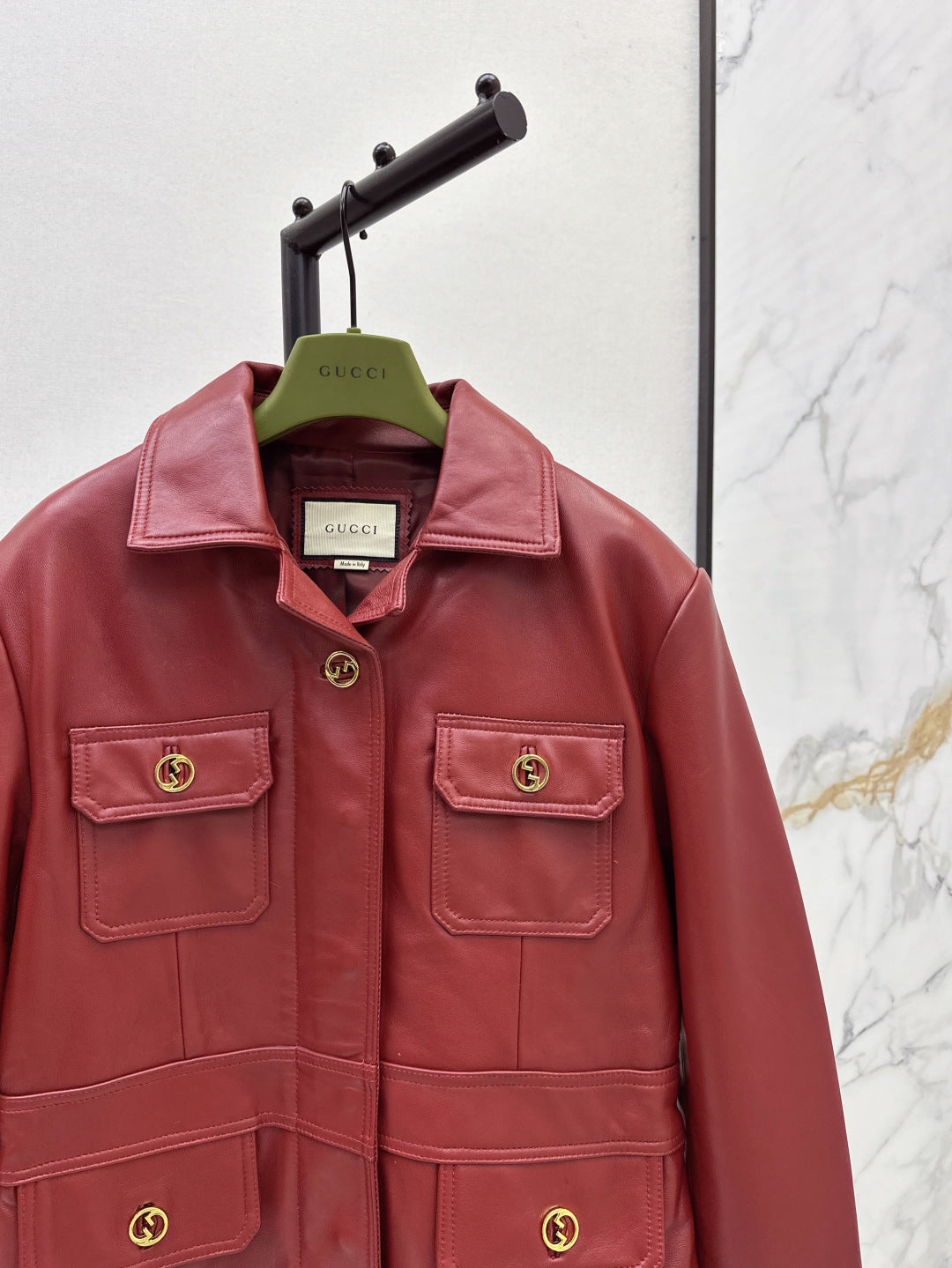 Guc 25fw leather jacket