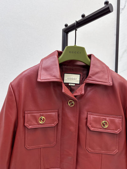 Guc 25fw leather jacket