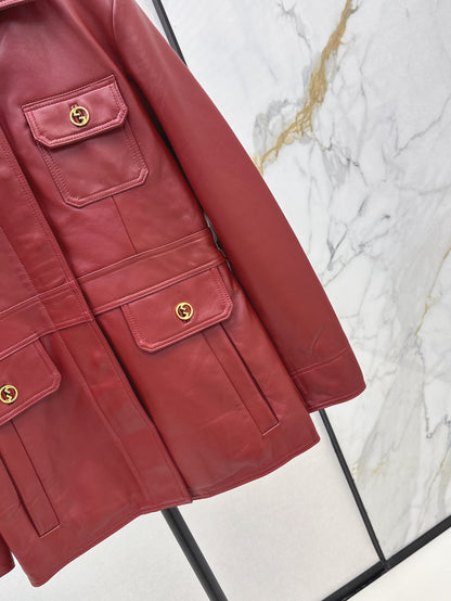 Guc 25fw leather jacket