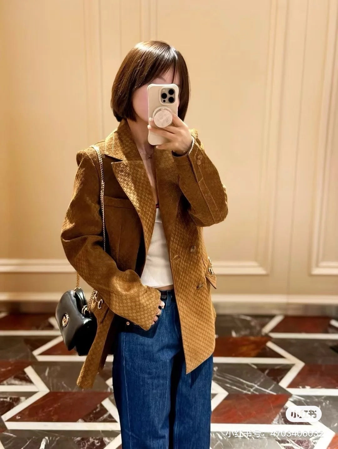Guc 25fw suede jacket